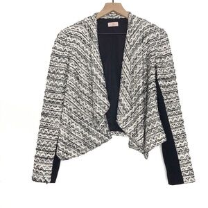 NELL COUTURE Knit Weaved Open Cardigan Blazer 8